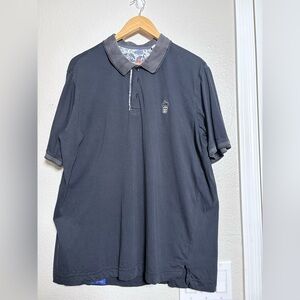 Men’s Robert Graham Lucifer Classic Fit Skull Embroidered Black Polo. Size XL